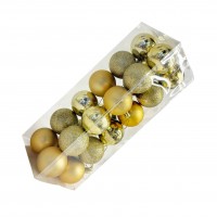 Шары елочные 24 шт. D5, B-5618, Золотистые
