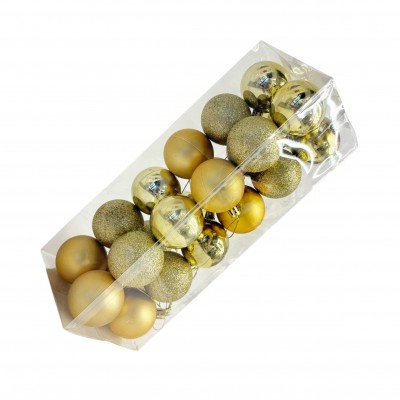 Шары елочные 24 шт. D5, B-5618, Золотистые
