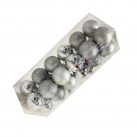 Шары елочные 24 шт. D5, B-5618, Серебристые