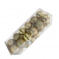 Шары елочные 24 шт. D6, B-6618, Золотистые