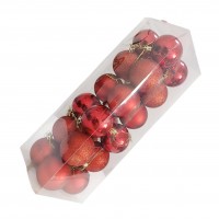 Шары елочные 24 шт. D6, B-6618, Красные