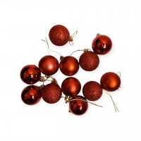 Шары елочные 12 шт. D4, Красные
