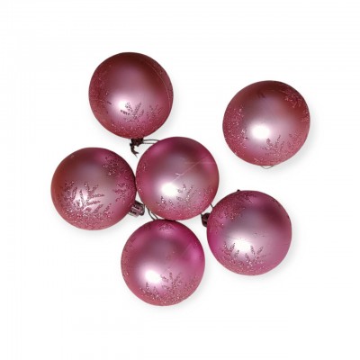 Шары елочные 6 шт. D6, WA23668, Розовые