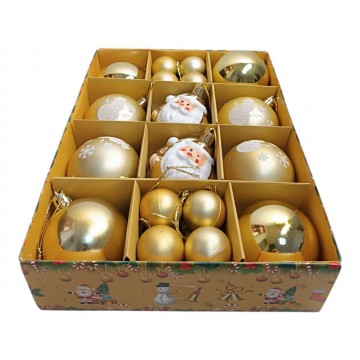 Шары елочные набор 26 шт D6,D3, F2112, золотистые Шары елочные набор 26 шт D6,D3, F2112, золотистые
