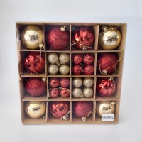 Шары елочные набор 44 шт D6,D3, WRB25-5774, золотистые и красные