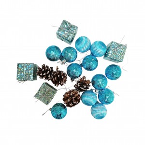 Шары елочные набор 20 шт D4, F2015, голубые Шары елочные набор 20 шт D4, F2015, голубые