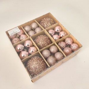 Globuri de Crăciun set 37 buc. D8,D4, F2094, roz Globuri de Crăciun set 37 buc. D8,D4, F2094, roz