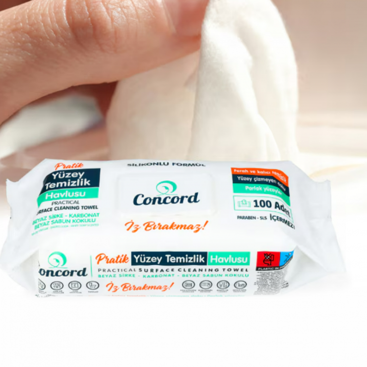 Servetele umede universale pentru curatarea suprafetelor Concord 100 bucati / sapun alb