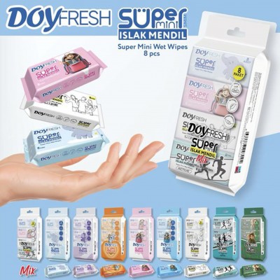 Мини-влажные салфетки DoyFresh, набор 8 штук