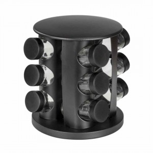 Органайзер для специй Spice Carousel 12 шт, стекло, черный Органайзер для специй Spice Carousel 12 шт, стекло, черный