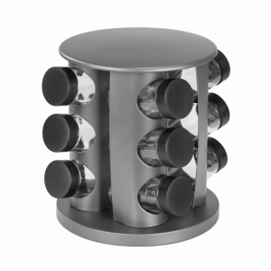 Органайзер для специй Spice Carousel 12 шт, стекло, серый Органайзер для специй Spice Carousel 12 шт, стекло, серый