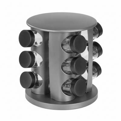 Органайзер для специй Spice Carousel 12 шт, стекло, серый