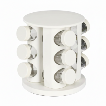 Органайзер для специй Spice Carousel 12 шт, стекло, молочный