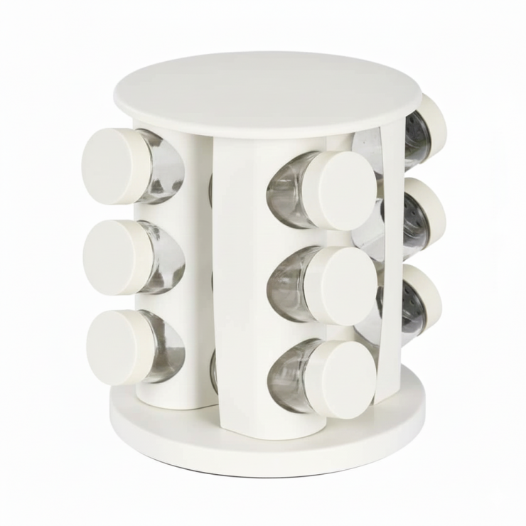 Органайзер для специй Spice Carousel 12 шт, стекло, молочный Органайзер для специй Spice Carousel 12 шт, стекло, молочный