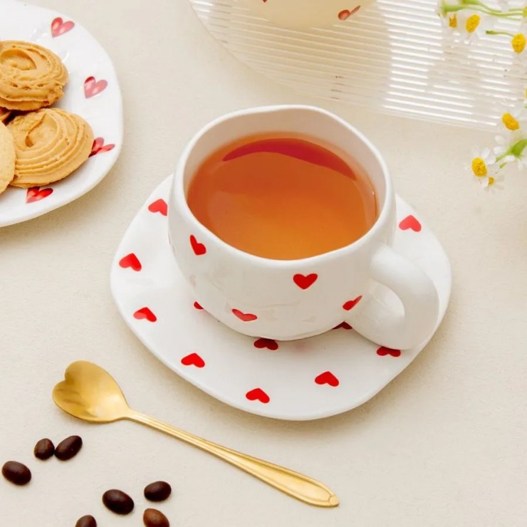 Чашка с блюдцем, Hearts, 300ml Чашка с блюдцем, Hearts, 300ml