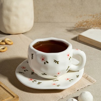 Чашка с блюдцем, Flowers, 300ml Чашка с блюдцем, Flowers, 300ml