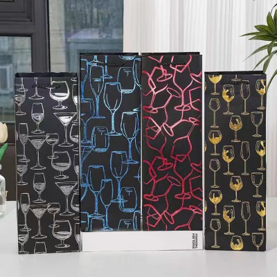 Пакет подарочный, для бутылок вина, 12x9x35cm