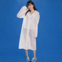 Плащ дождевик, PVC, перламутровый, универсальный