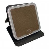 Oglinda cu iluminare led si suport pliabil, 9,5 x 10 cm