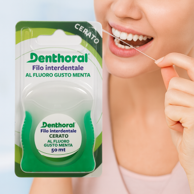 Нить зубная Denthoral со вкусом мяты, 50 метров