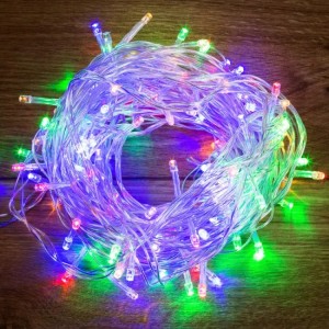Гирлянда 10 м, ПВХ, 100 LED, цвет мультиколор