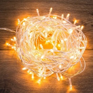 Гирлянда 10 м, ПВХ, 100 LED, цвет ТЕПЛЫЙ БЕЛЫЙ