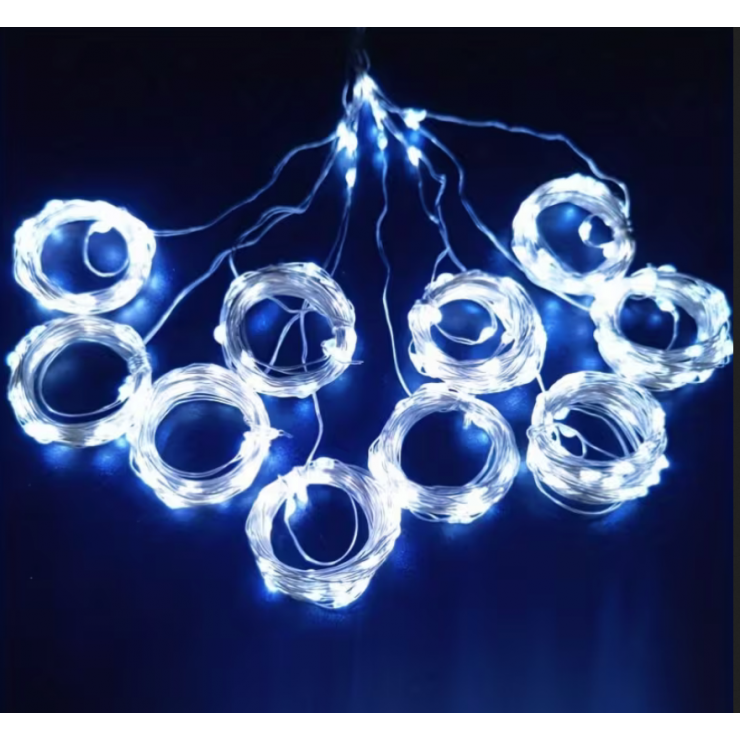 Гирлянда штора, 300 ламп, 3x3 м, холодный свет, usb