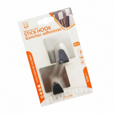 Крючок металлический на липучке, Kkyjia 2 шт, 5x5 см, (S064-1) Крючок металлический на липучке, Kkyjia 2 шт, 5x5 см, (S064-1)