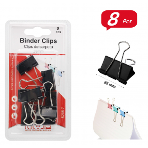 Зажим / Биндер для бумаги Kkyjia, черный, 25 мм, 8 шт, S205-7 Зажим / Биндер для бумаги Kkyjia, черный, 25 мм, 8 шт, S205-7