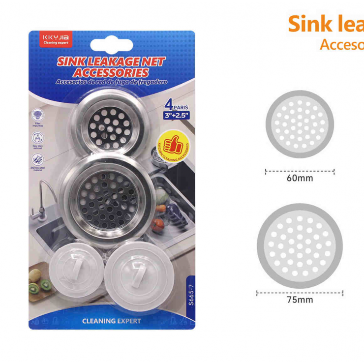 Сетка и пробка для ванны Kkyjia, 2 пары, 6 и 7,5 см (S665-7) Сетка и пробка для ванны Kkyjia, 2 пары, 6 и 7,5 см (S665-7)