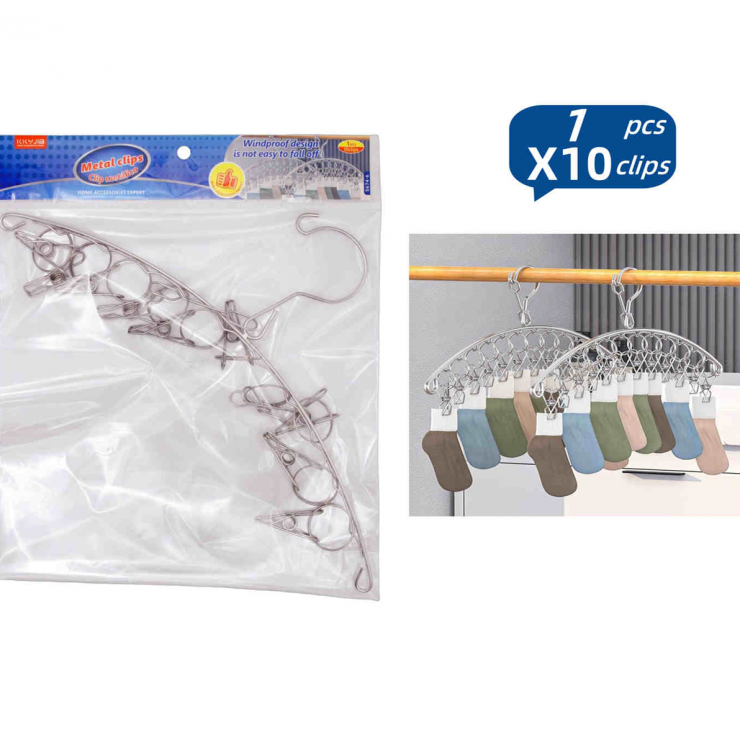 Сушилка - вешалка Kkyjia, металлическая, для носков, 10 зажимов Сушилка - вешалка Kkyjia, металлическая, для носков, 10 зажимов