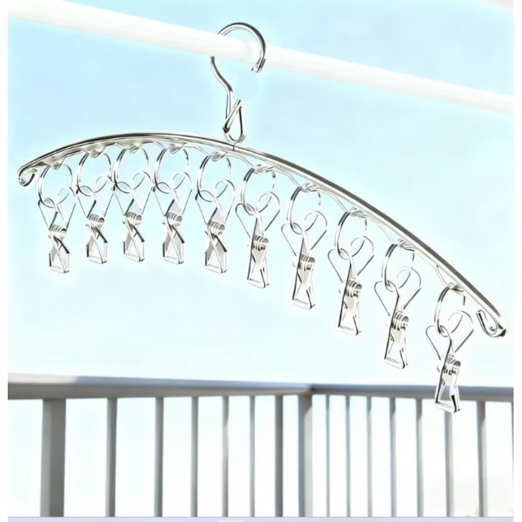 Сушилка - вешалка Kkyjia, металлическая, для носков, 10 зажимов Сушилка - вешалка Kkyjia, металлическая, для носков, 10 зажимов