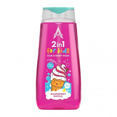 Sampon & gel de dus Astonish for kids 400 ml / inghetata cu zmeura