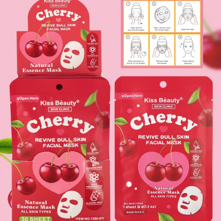 Masca p/u fata Kiss Beauty, Cherry, revitalizare