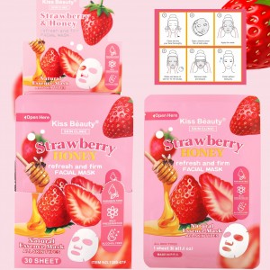 Masca pentru fata Kiss Beauty, Strawbery & Honey, fermitate