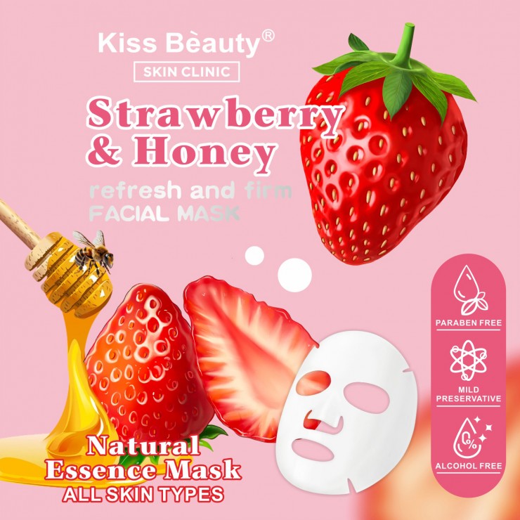 Masca pentru fata Kiss Beauty, Strawbery & Honey, fermitate