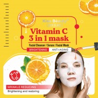 Gel de curatare + ser + masca pentru fata Kiss Beauty, Vitamin C