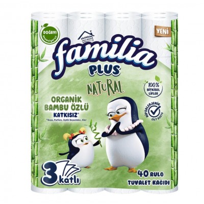Hirtie igienica Familia Natural, 3 straturi, 40 role