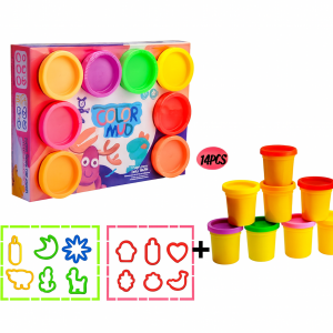 Plastilina cu forme pentru decupare Hi Zuny, 8 culori, 3+