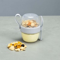 Контейнер двойной для завтрака с ложкой и вилкой DecoBella