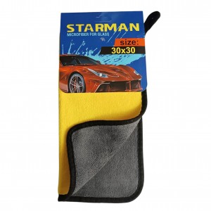 Тряпка STAR MAN, микрофибра для стекла и оптики, мягкая, 30х30 cм