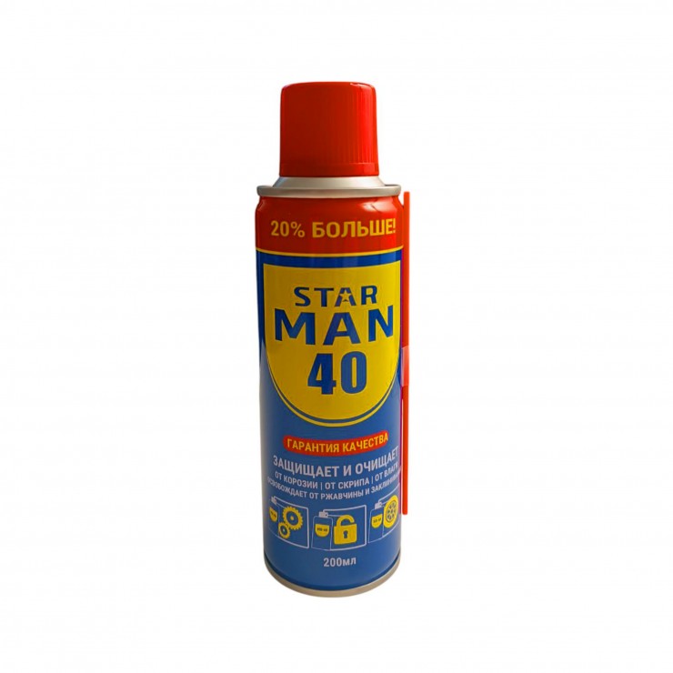 Смазка STAR MAN, антикоррозийная, WD-40, 200 мл Смазка STAR MAN, антикоррозийная, WD-40, 200 мл
