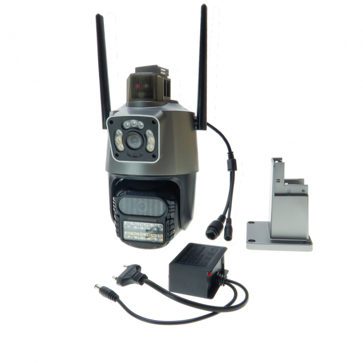 Беспроводная Wi-Fi камера 6МП(3МП+3МП) с двумя линзами и мигалкой программа iCSee /24 ICSEE-P11-06-6MP