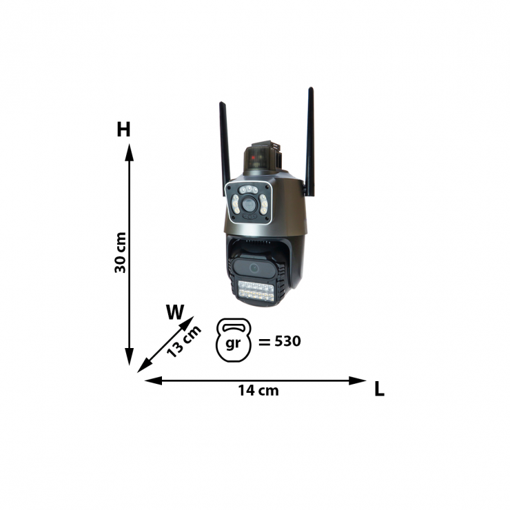 Беспроводная Wi-Fi камера 6МП(3МП+3МП) с двумя линзами и мигалкой программа iCSee /24 ICSEE-P11-06-6MP