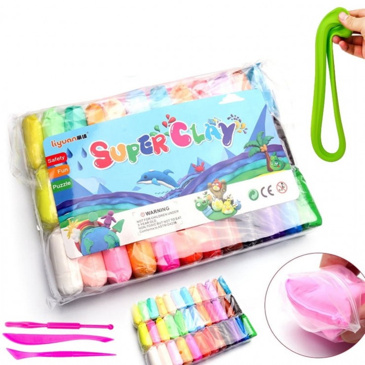 Пластилин воздушный, набор 36 цветов x 8 гр Пластилин воздушный, набор 36 цветов x 8 гр