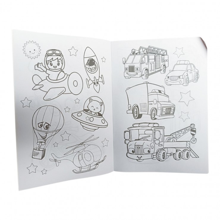 Раскраска с наклейками, в ассортименте, 8 + 2 страницы Раскраска с наклейками, в ассортименте, 8 + 2 страницы