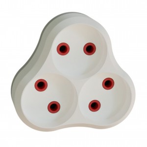 Тройник Neomax, электрический без заземления (белый) Тройник Neomax, электрический без заземления (белый)