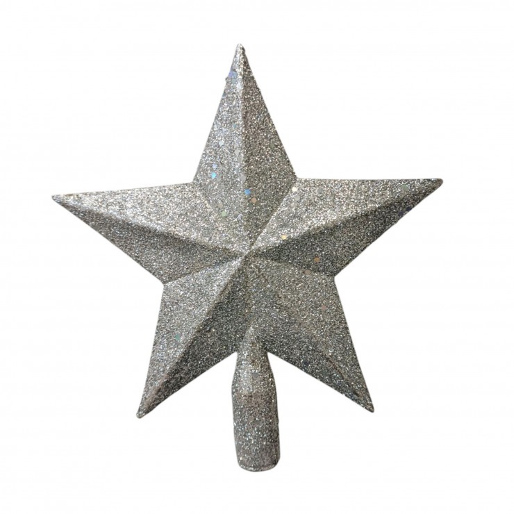 Верхушка новогодняя, звезда, 20 см (красный / серебро) Верхушка новогодняя, звезда, 20 см (красный / серебро)
