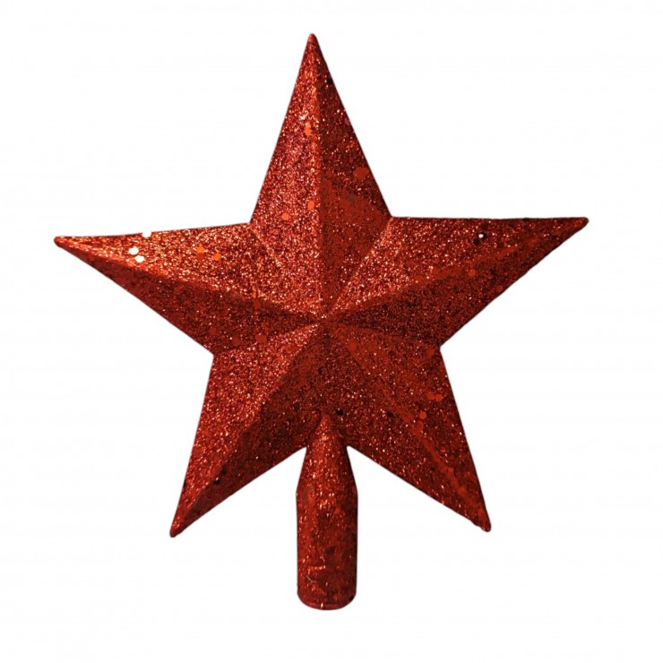 Верхушка новогодняя, звезда, 20 см (красный / серебро) Верхушка новогодняя, звезда, 20 см (красный / серебро)