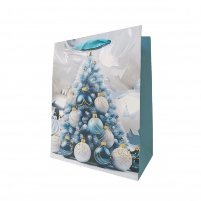 Пакет подарочный, картон, новогодние игрушки, синий, 32х26х10 см Пакет подарочный, картон, новогодние игрушки, синий, 32х26х10 см